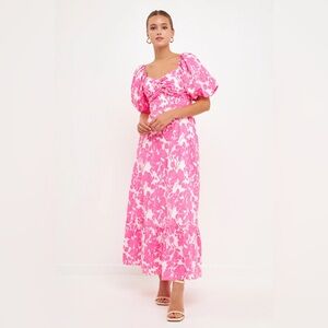 English Factory Pink Floral Maxi Dress